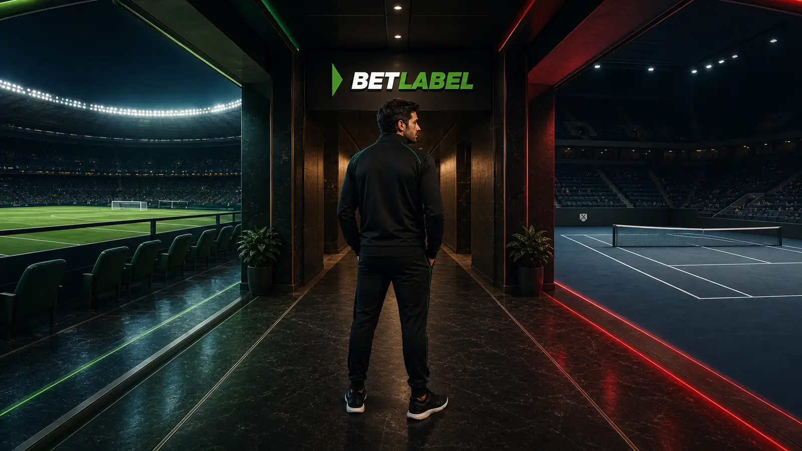 Atleta adulto escolhe entre dois percursos desportivos com a marca BetLabel